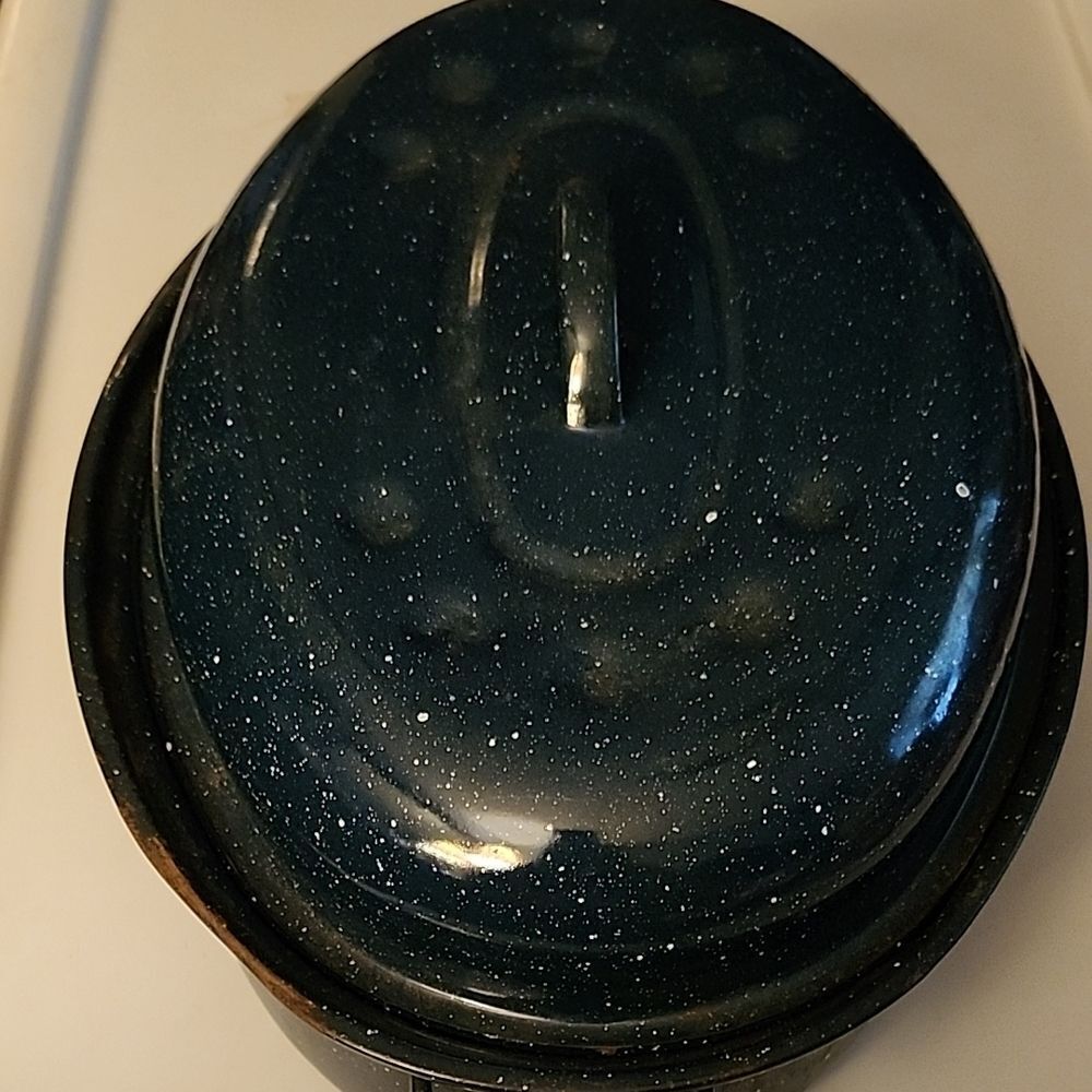 Enamelware Speckled Black Roaster